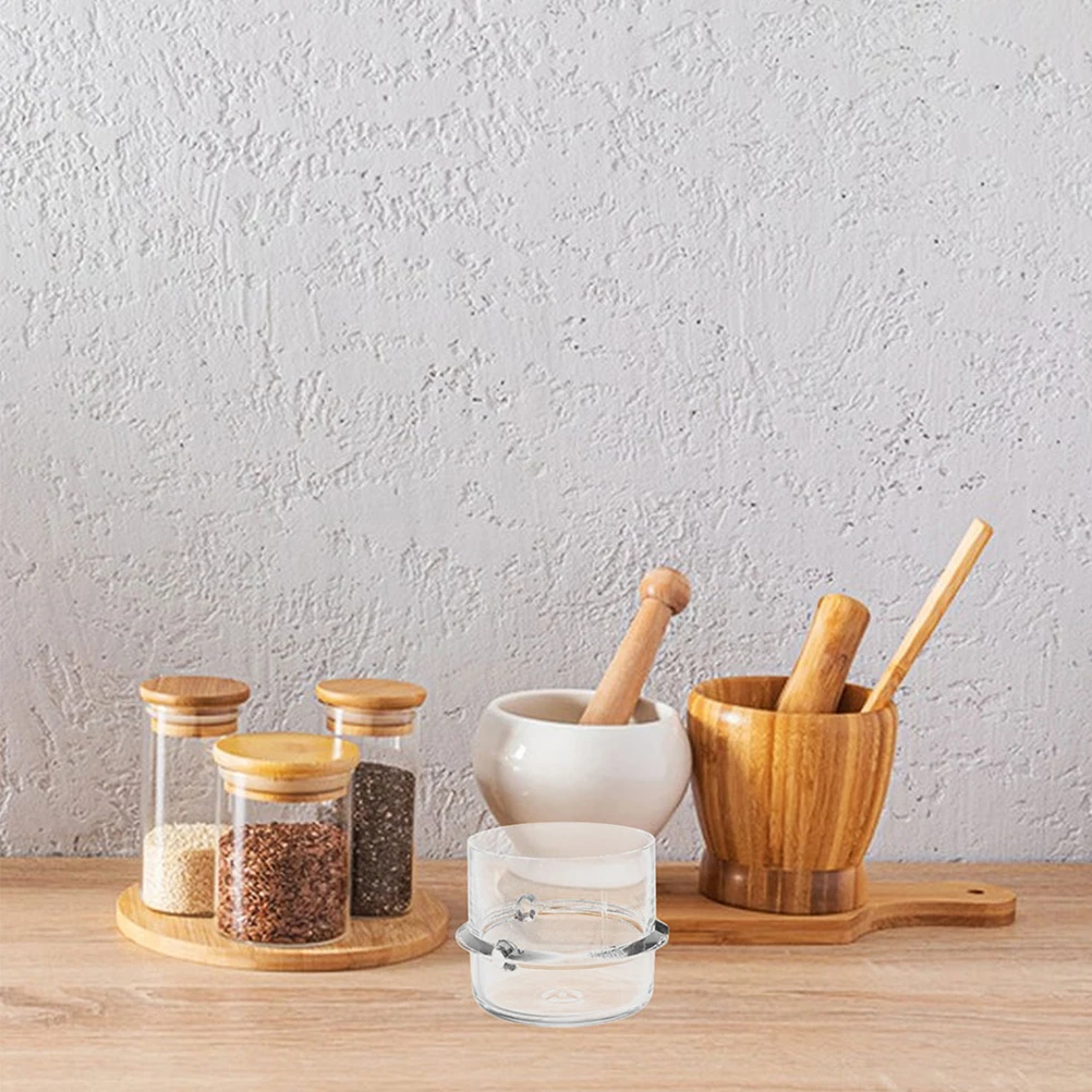 

2Pcs Clear Plastic Measuring Cup 100ml Spillproof Dosing Cap Sealing Lid Replacement for Kitchen Blender