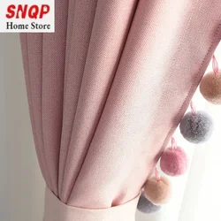Pink Blackout Curtains for Living Room Cotton Linen Modern Curtains for Girls Bedroom Shading Window Drapes Custom Home Decor