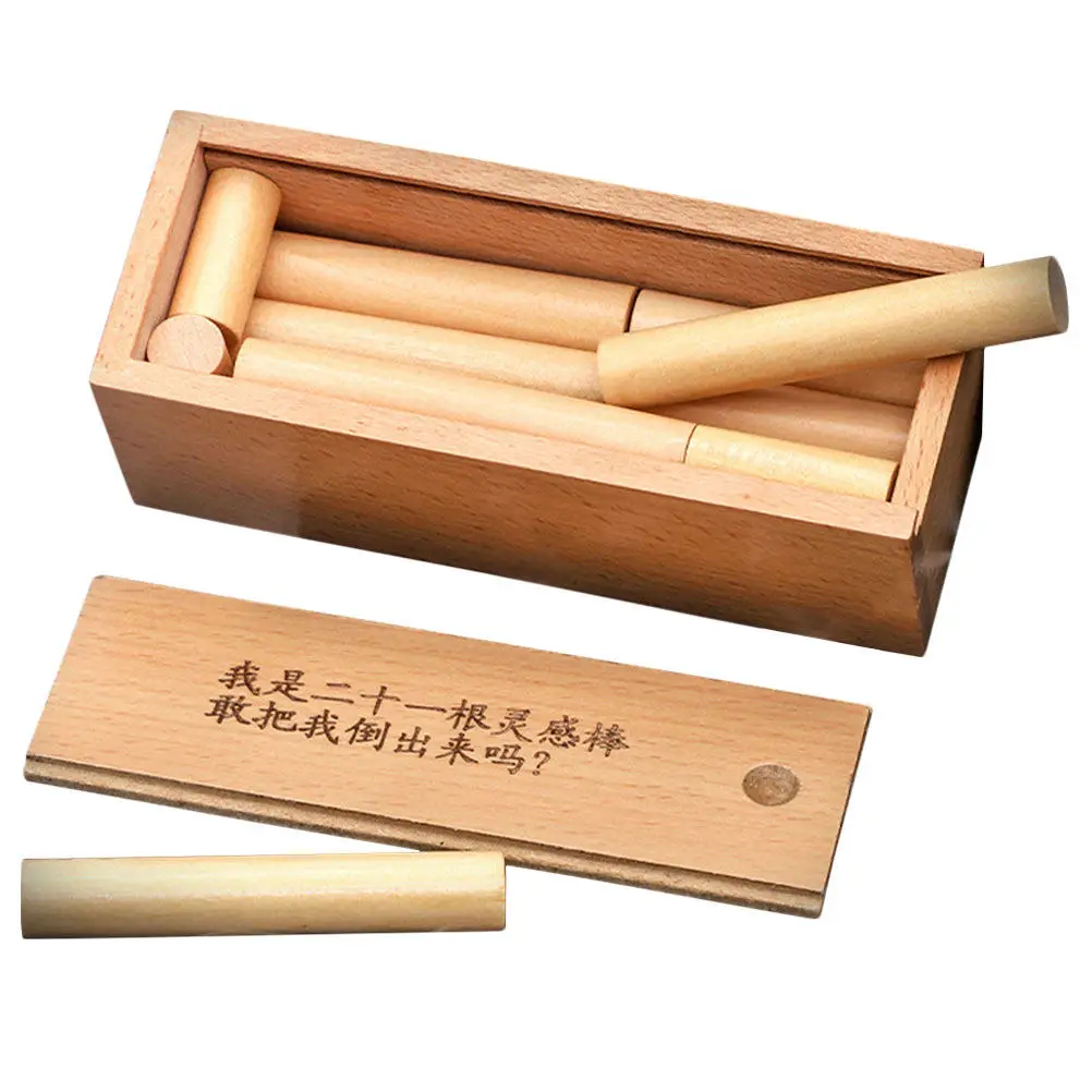1Set Sticks Box Wooden Brain Teaser Puzzle Educational Iq Game for Kids Adults Mental Exercise Gift