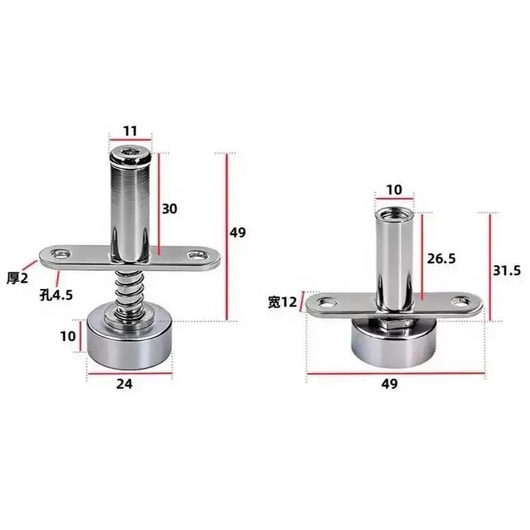 Concealed 360 Degree Swivel Hinge, Heavy‑Duty Home Hardware for Wooden Grille Partition Door,Screw Mount Plate Included, 1/4 PC