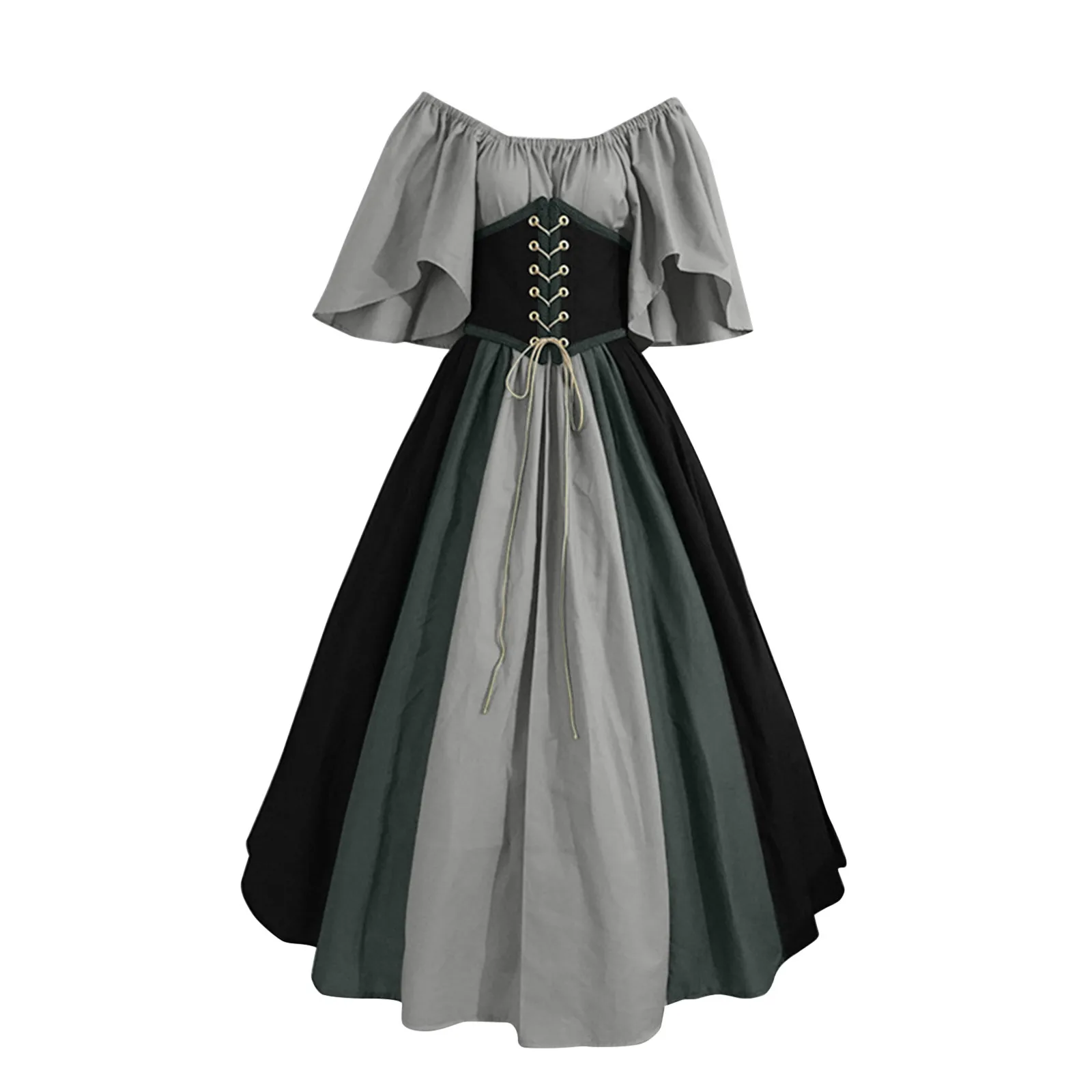 Palace Medieval Costumes Women Dress Vintage Victoria Lace Up Carnival Party Long Dress Robe Cosplay Clothing Lady Corset Dress