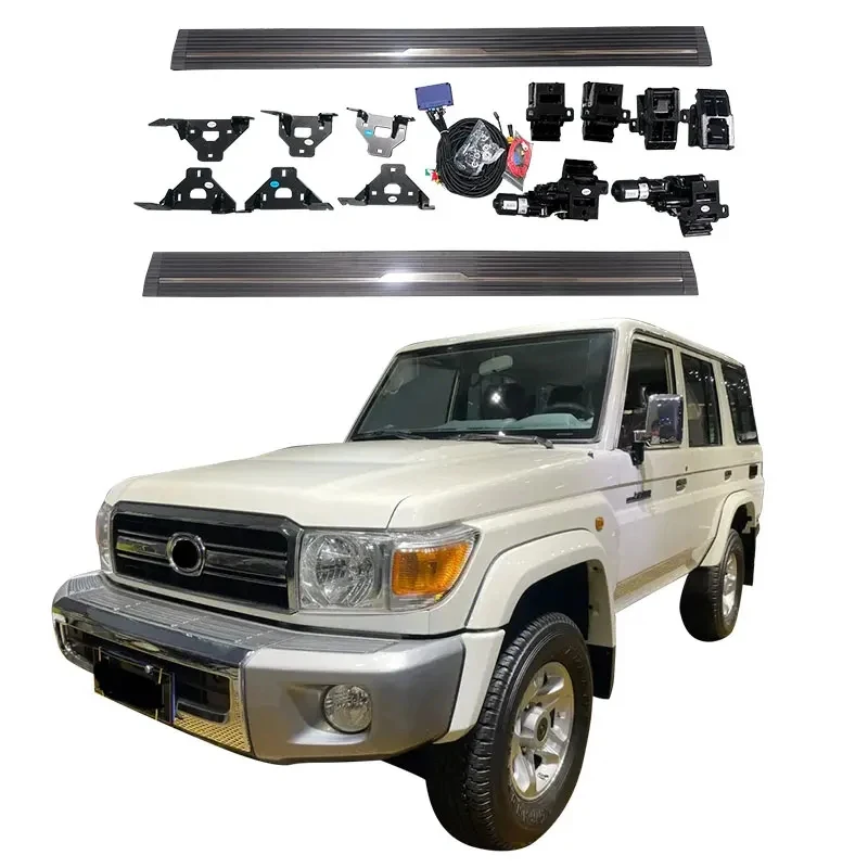 LED White/Blue Side Step Aluminium Thold Running Board LC/LC/LC -