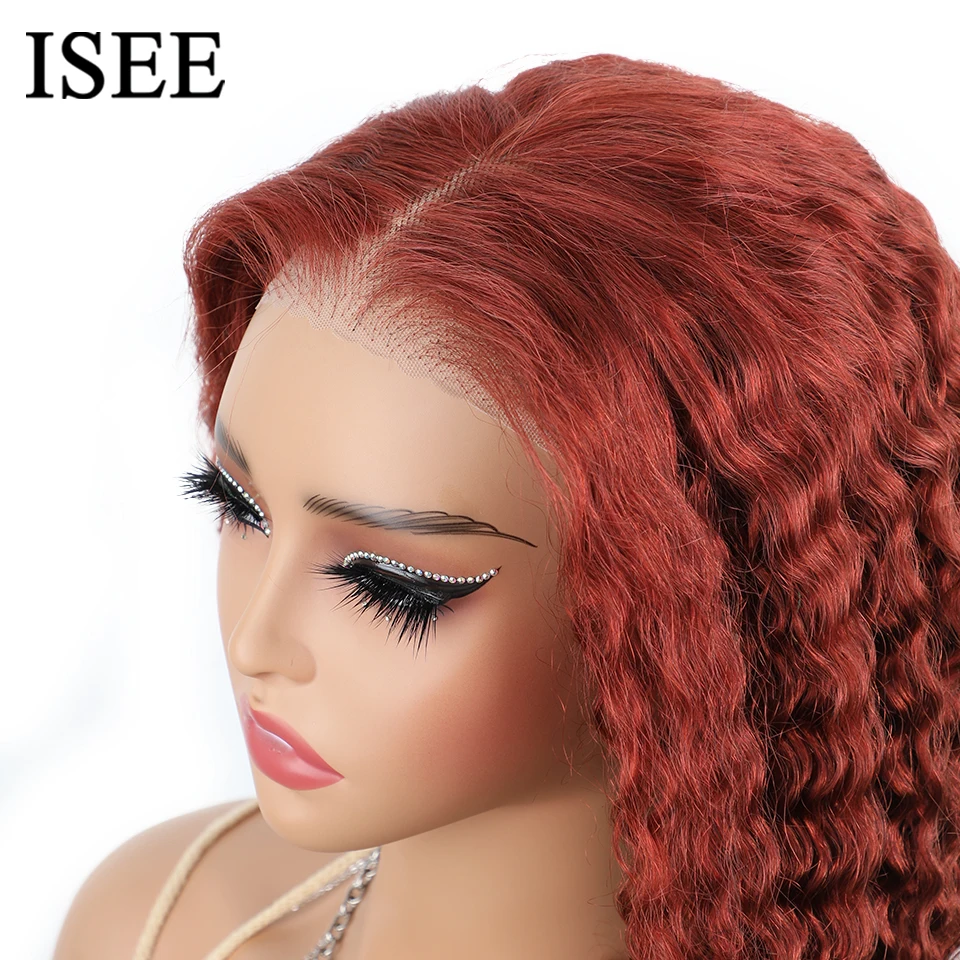 ISEE Water Wave Wear Go Pre Plucked Glueless Wigs Pre Bleached Lace Closure Wigs 6x4 Wear And Go Glueless Human Hair Wig Pre Cut