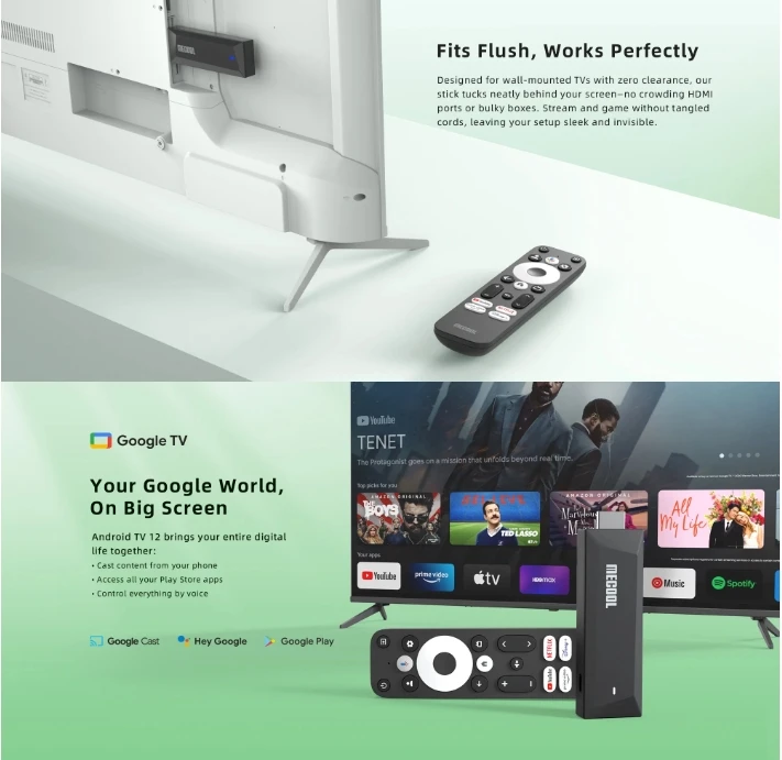 【正規品】2025年最新 MECOOL MEgo1 ミニTVスティック Realtek RTD1325 2G+8GB 4K UHD 5G Wi-Fi LAN 100M Google認証 TV PK Mecool KD3