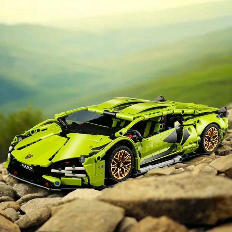 Moc  Mechanical group 1:14 Lamborghini SIAN1280pcs boy assembled building block sports car model toy gift