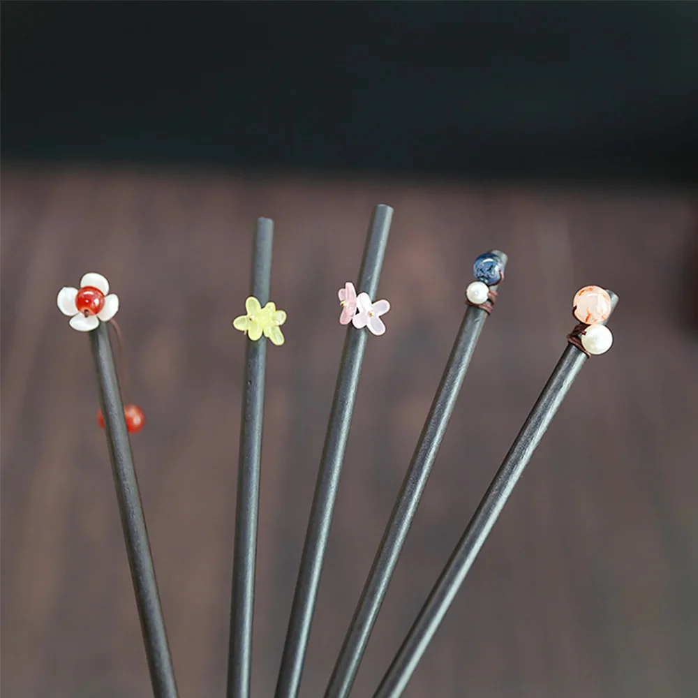 

Ladies Elegant Chinese Style Vintage Classic Simple Hair Accessories Wooden Hairpin Hair Sticks Flower Hairpins