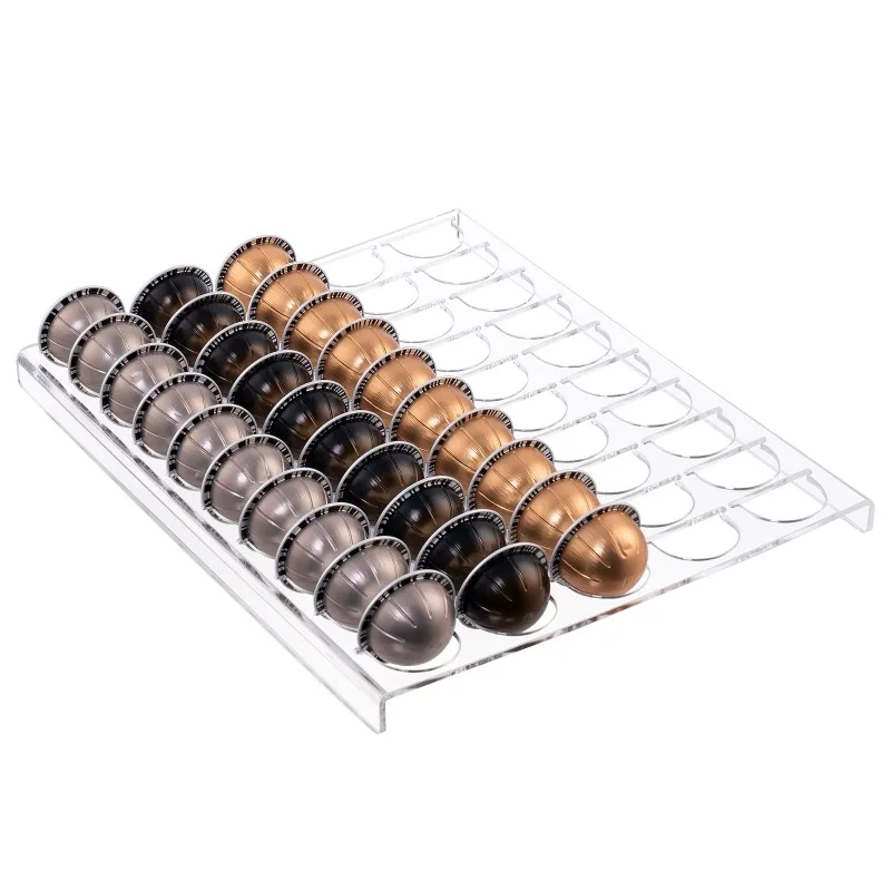 

Acrylic Display Rack Storage Vertuo Pod Drawer 50 Hole Cafe Cabinet Tray
