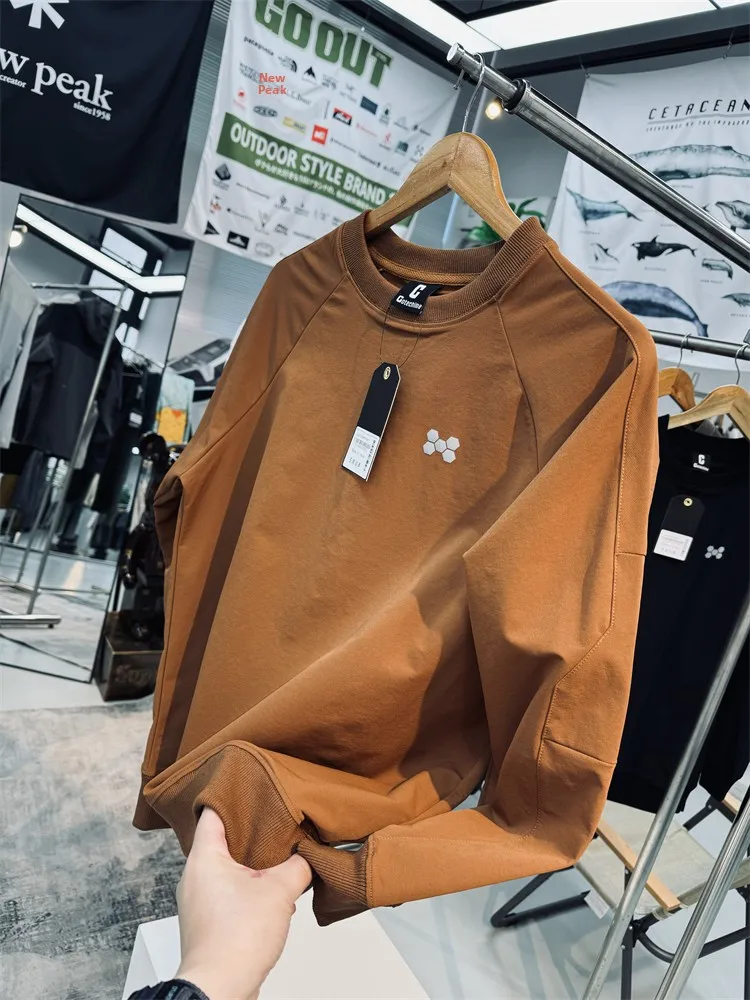 Outdoor Men's round Neck Sweatshirt Soft  Scratch Resistant Wear Resistant Water Repellent Island Country High End Small...