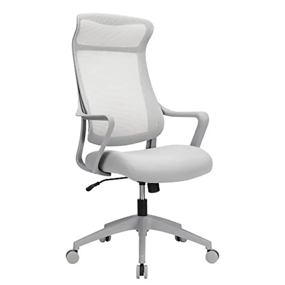 

Mesh High-Back Task Chair Gray BIFMA Compliant Adjustable Height 275 lbs Weight Capacity Swivel Function Smooth Rolling Casters