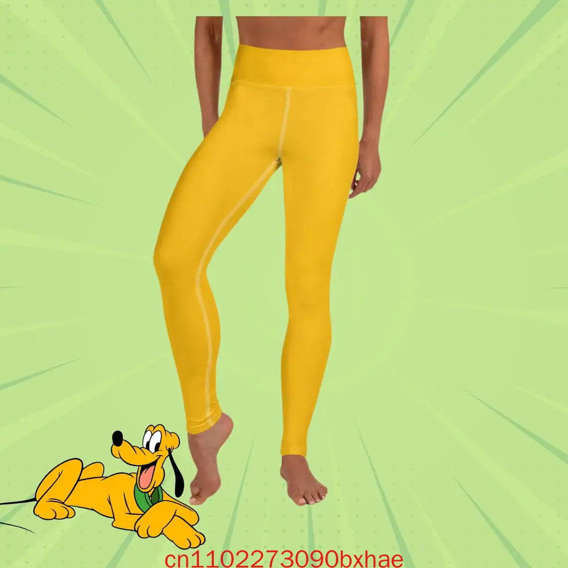 

Женские желтые леггинсы для йоги Pluto или Duck, брюки для бега Disney, спортивная одежда, одинаковый комплект для тренировок