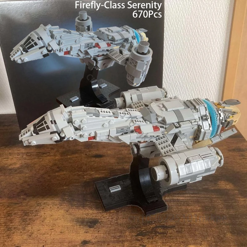 

НОВЫЙ MOC Космический корабль, боевая военная модель, космическая война, светлячок, класс, спокойствие, миди, масштаб, строительный блок, сделай сам, образовательная модель, игрушка в подарок