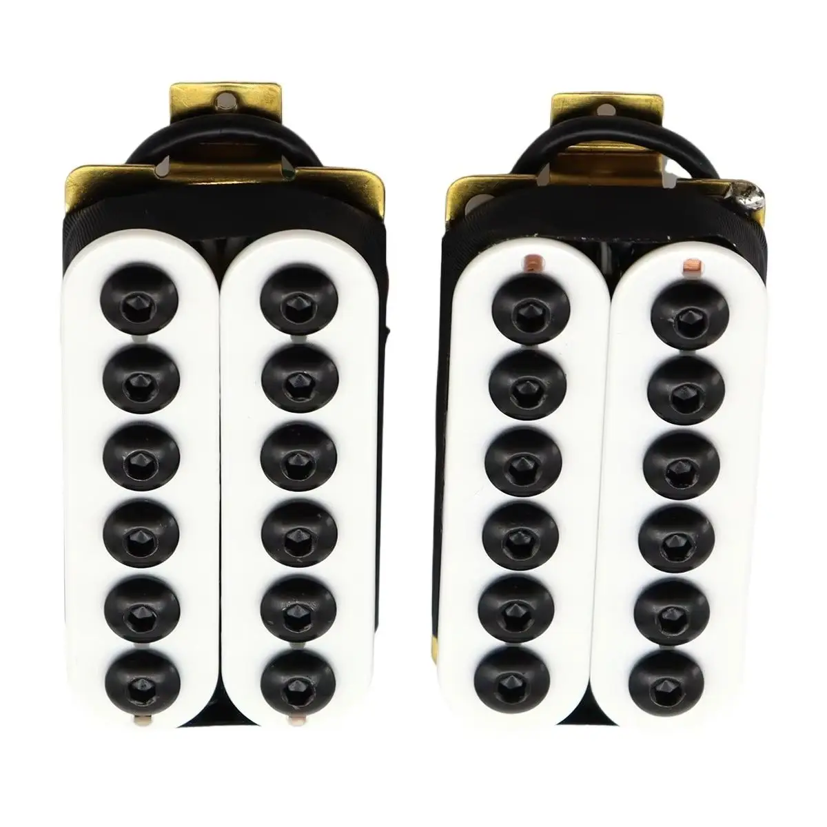 1Sets Ceramic Magnet Invader Style Guitar Humbucker Pickup Bridge & Neck White