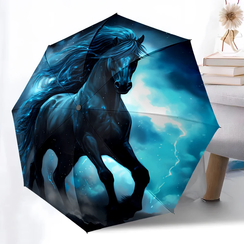 

Зонт для бегущей лошади, легкий и портативный, железная рама с 8 полосками, идеально подходит для путешествий на свежем воздухе, аксессуары для дома, рождественские подарки