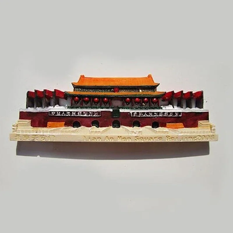 Handmade Painted Great Wall Temple Of Heaven 3D Fridge Magnets, Travel Magnetic Sticker, Home Decor, China, 1 Pc