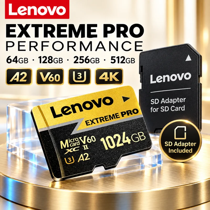Lenovo V60 U3 512GB High Speed Micro SD Card for Camera Drone - Support 4K Full HD Video Cartao De Memoria Flash Memory Cards