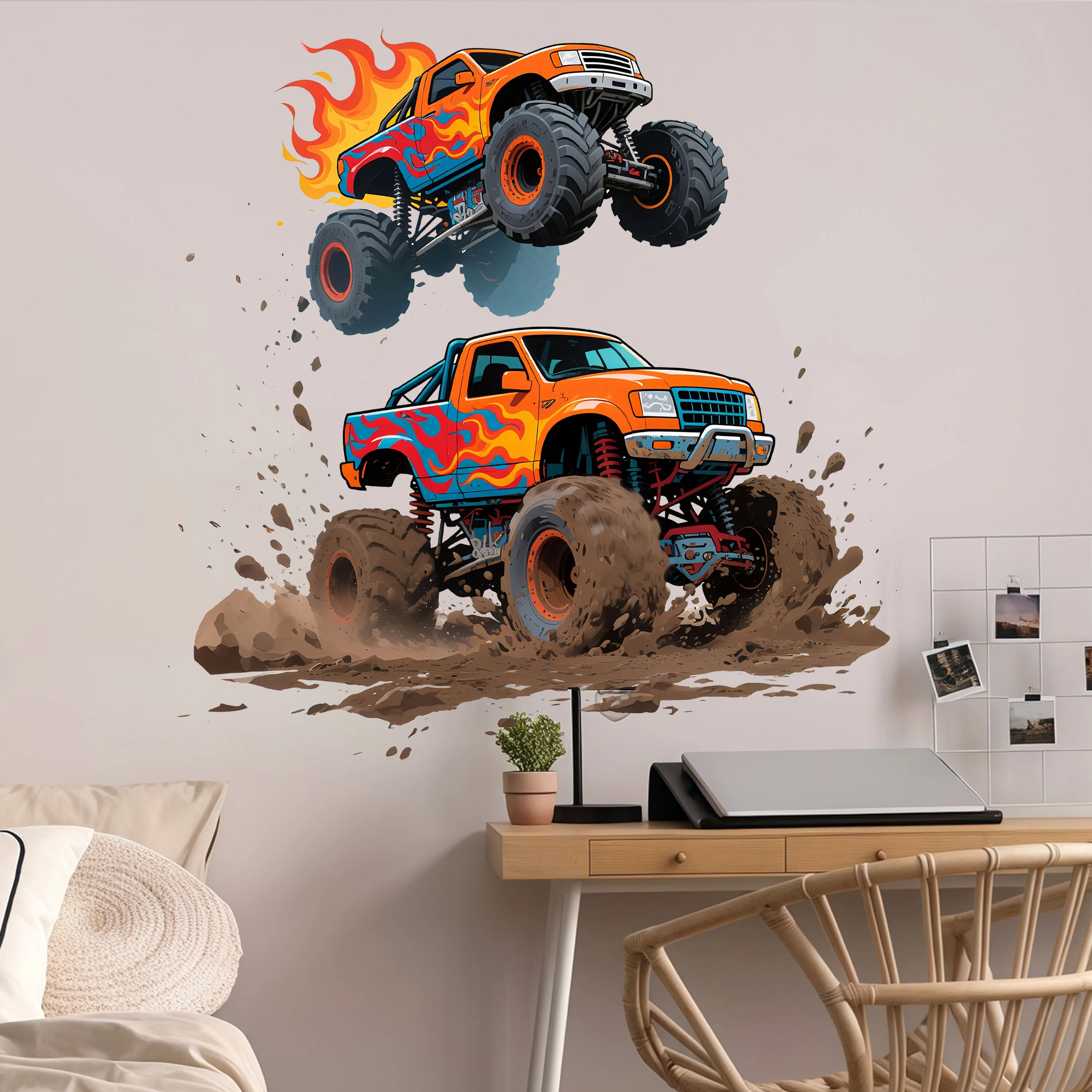 Desert Off-Road Vehicle Wall Sticker Cross-Border Sticker Removable Wall Sticker Personalized Cool Car Wall Sticker Study Living