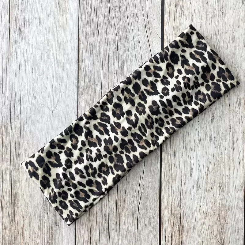 Einfarbiges Sport-Stirnband mit Leopardenmuster, Wasserdicht, Rutschfest und Atmungsaktiv, Elastisches Fitness-Haarband – Detail 2