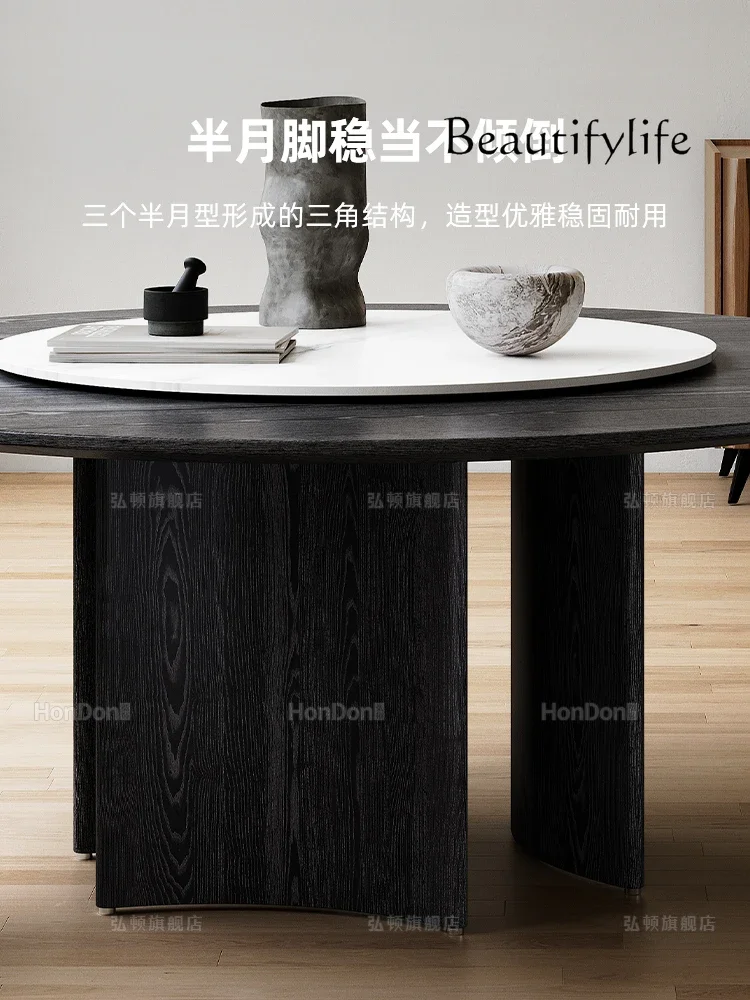 стол кухонный Retro solid wood dining table Modern simple 10 person round table Home designer round dining table