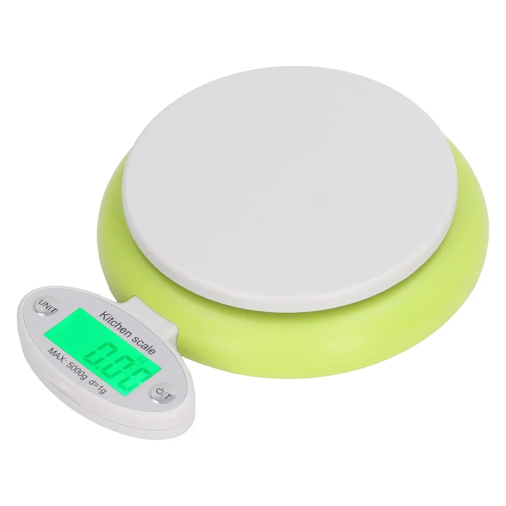 LCD Screen Food Kitchen Scale Tare Function 5000g/1g Weighing Scale Clear Reading Durable Jewelry Weigher