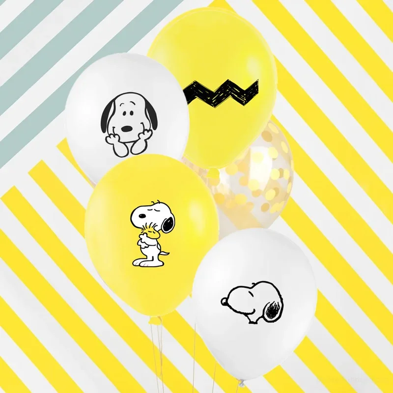 6/7 pcs 12 inch Snoopy Glossy Latex Balloons Birthday Party Wedding Colorful Inflatable Decor Ballon Kids Toys Air Balls cartoon