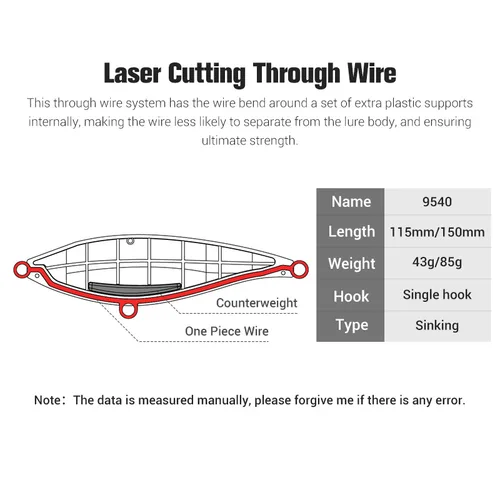 Imagen 2 del producto Noeby-señuelo de pesca Stickbait hundido, 115mm, 43g, 150mm, 85g, señuelo tipo lápiz de fundición larga, cebo Artificial para Señuelos de Pesca de agua salada