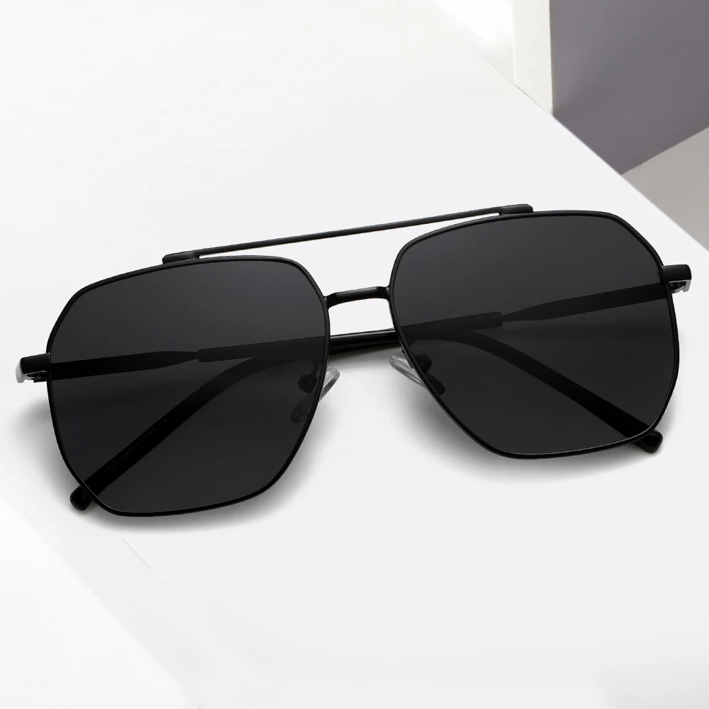 

СЕРЫЙ JACK поляризационные ретро квадратные солнцезащитные очки-авиаторы с двойным мостом, элегантный жирный стиль для женщин и мужчин, линзы UV400 1121