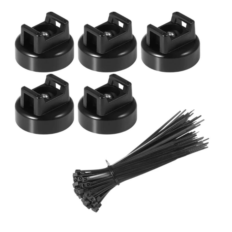 Magnetische Basis-Kabelbinderhalterungen, Kabelhalter-Clip mit 22 mm Durchmesser und schwarzen Kabelbindern für stabiles – Detail 1
