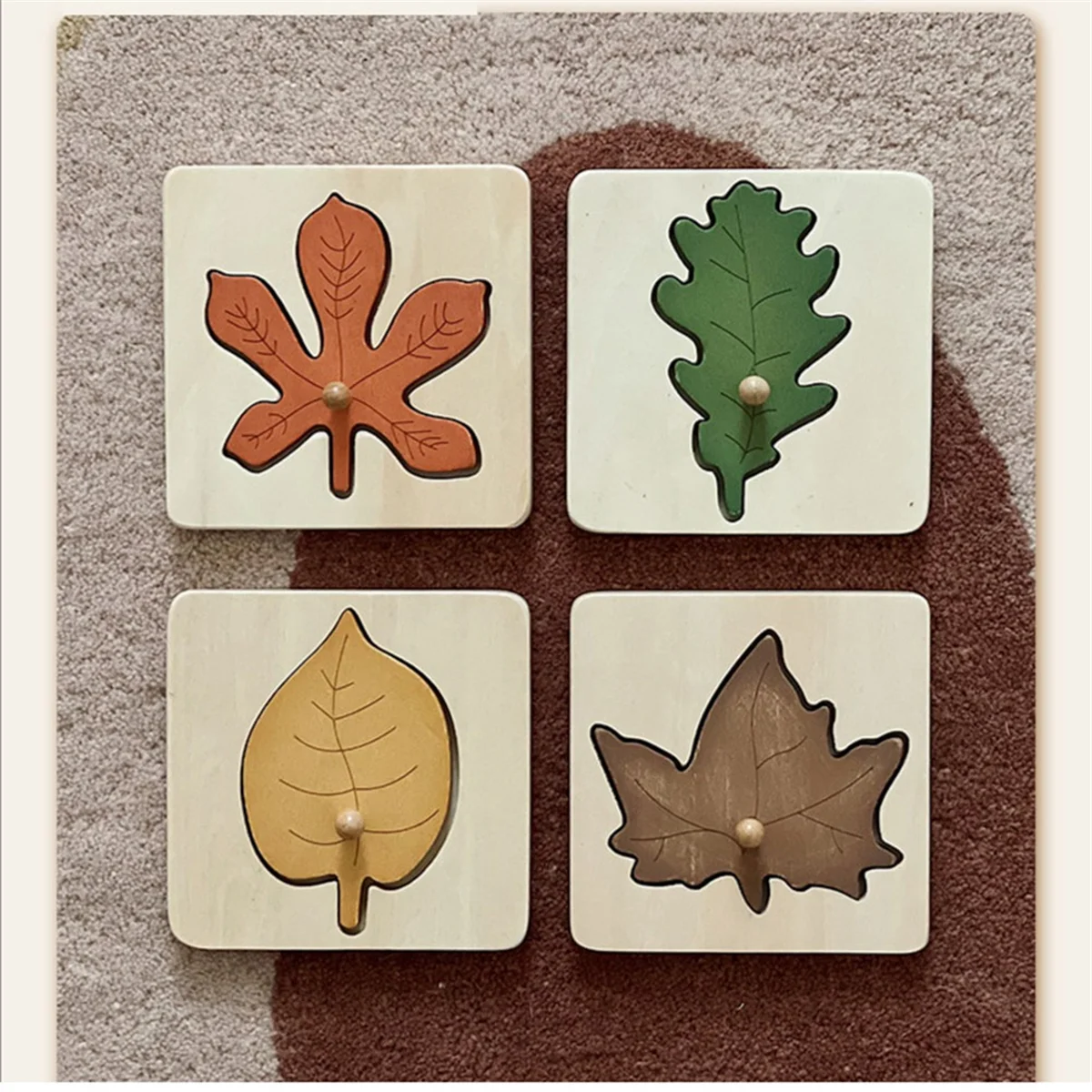 

A010 Montessori Tree Puzzle Wooden Leaf Puzzle Hand Scratch Board Jigsaw Early Education Cognitive Panel Teaching