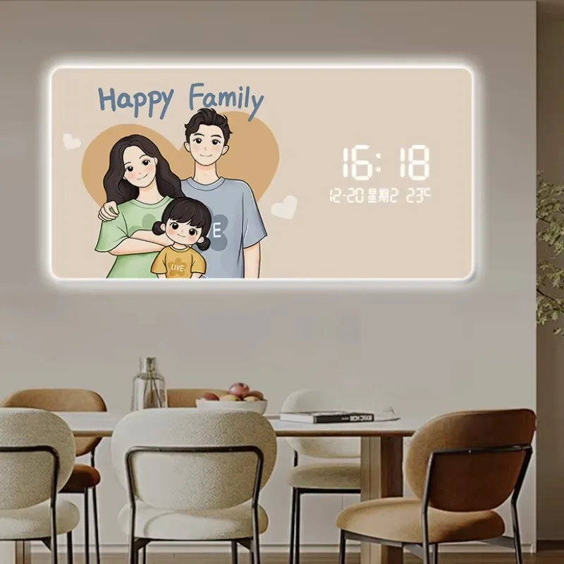 Calendar Digital Wall Clock Big Size Modern Kids Luminous Clocks Wall Home Temperature Luxury Reloj De Pared Para Salon Decor