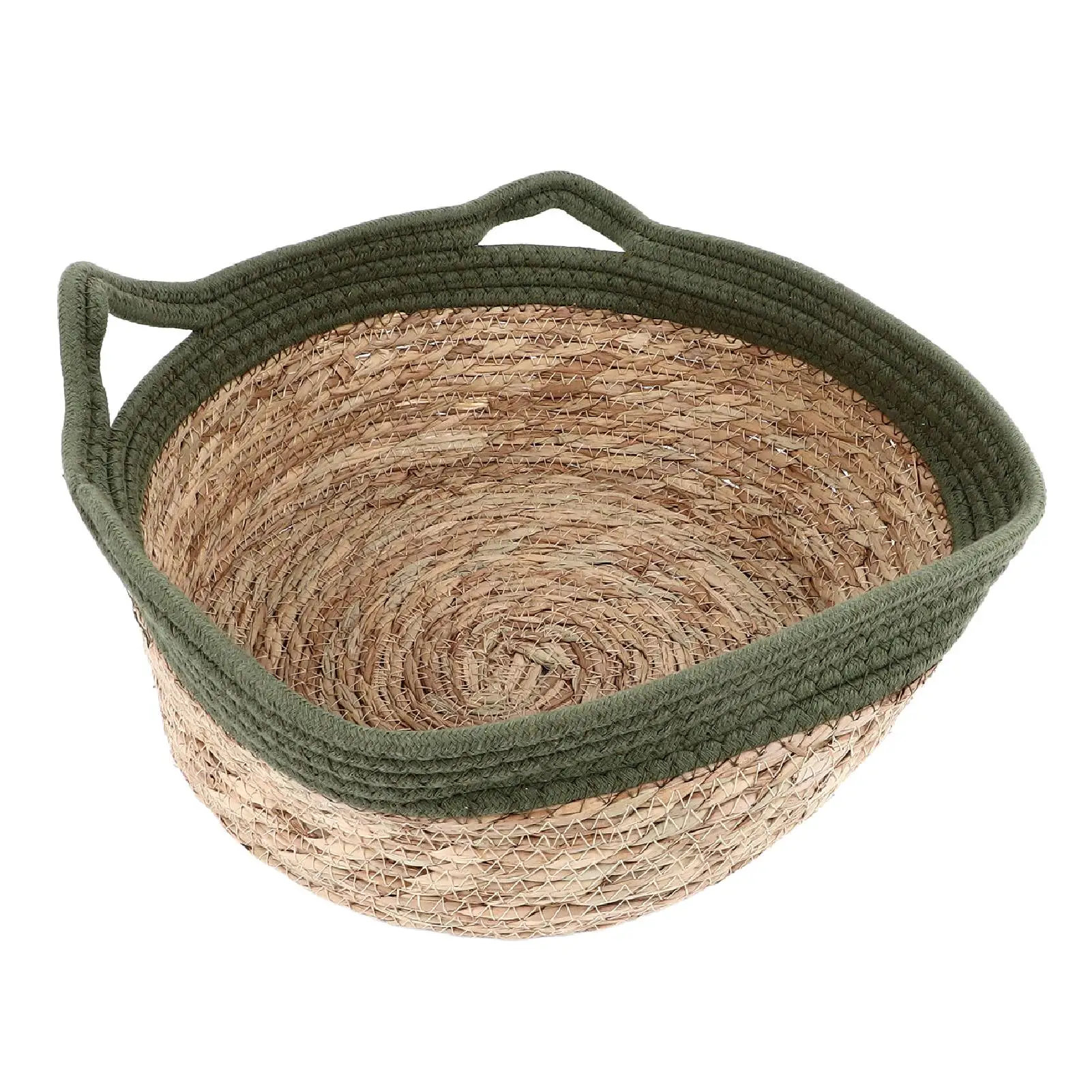 Hand Woven Grass Cat Bed Breathable Soft Round Scratch Proof For Four Seasons Straw Cat Bed