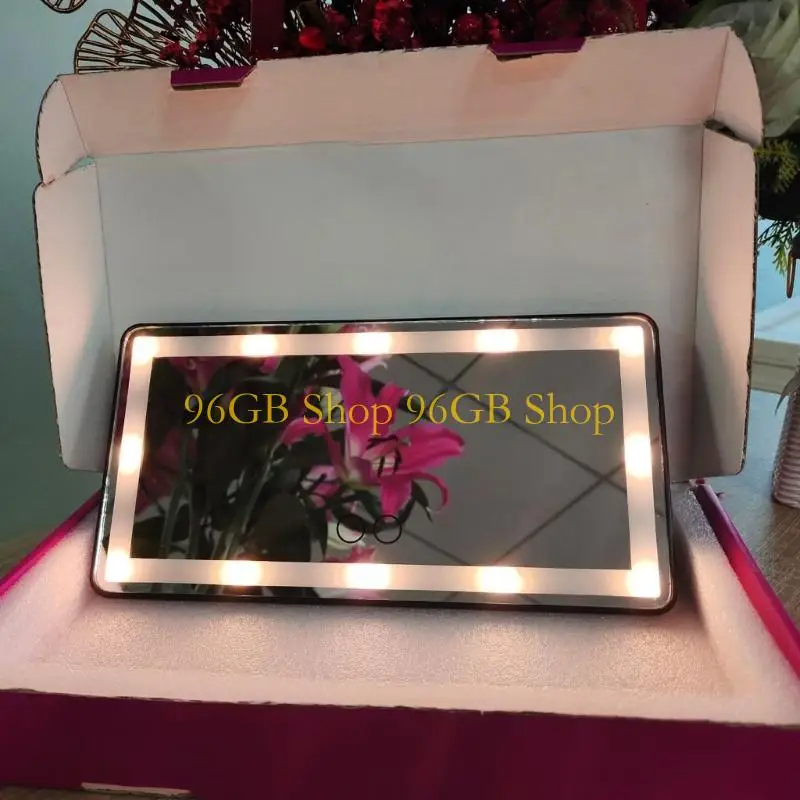 96GB Rechargeable Makeup Mirror with Dimmable Touch 60 LEDs 3 Light Modes for Car Sun Visors Interior Accessory Quick Install