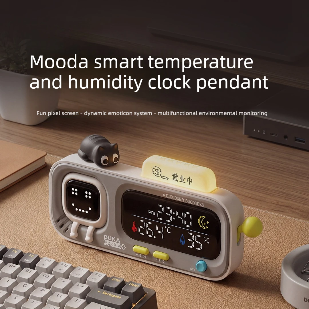ATUMAN Smart Temperature and Humidity Monitor Creative Decorative Indoor Thermometer Multifunctional Home Humidity Monitor