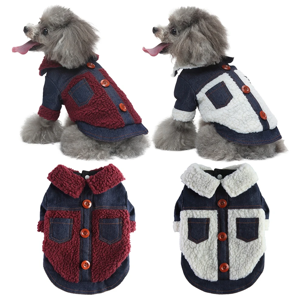 Winter Pet Dog Jacket Autumn Coat Clothes Warm Soft for Small Medium Dogs Red/White Luxury Designer Clothes Overcoat