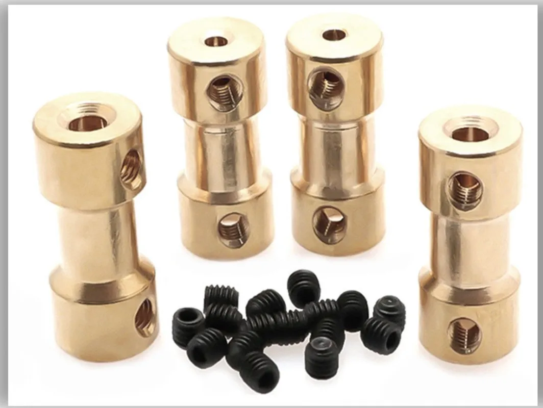 

Rc Car Accessories Connector Brass Coupling Copper Shaft Drive Motor Parts Rigid Model High Torque Coupling