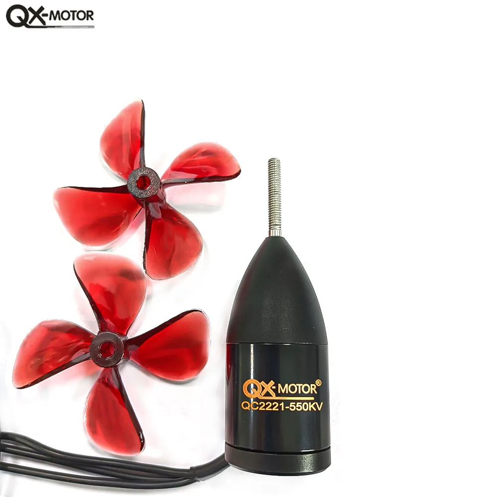 QX-MOTOR subacuático propulsionr impermeable QC2221 Motor sin escobillas uso 50A ESC para hacer nido barco de red tirando barco modelo de barco RC