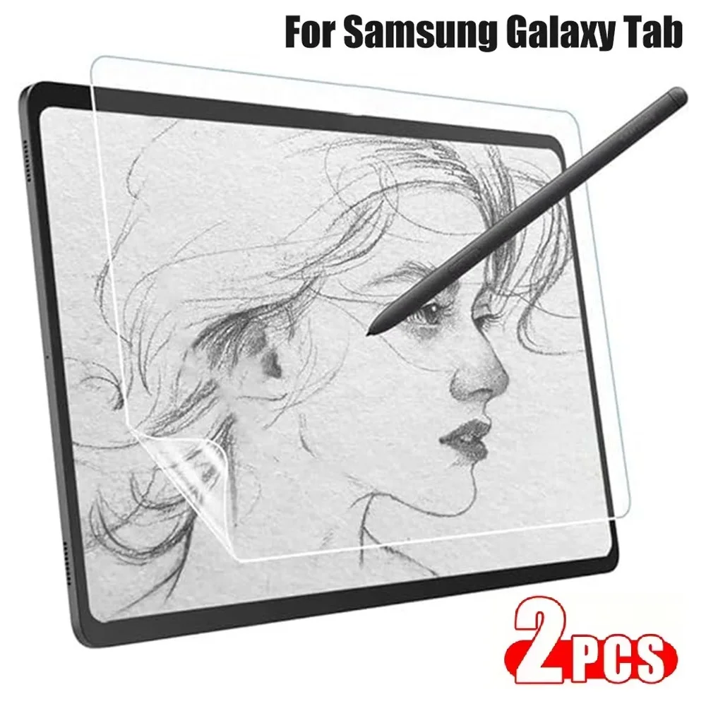 2Pcs Pen Feel Like Writing on Paper For Samsung Galaxy Tab S8 S10 Ultra S7 S9 FE S6 Lite Screen Protector Film A11 Plus A8 A9