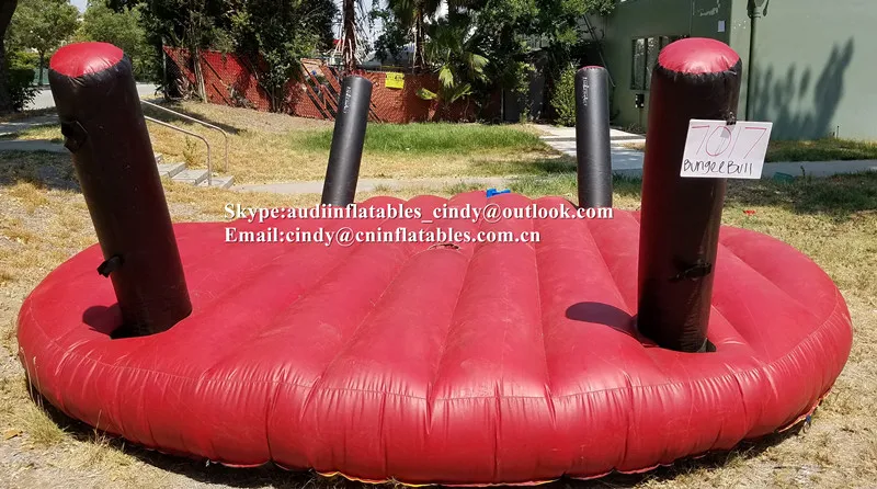 interactive inflatable bungee bull arena carnival inflatable bungee bull game for kids and adults