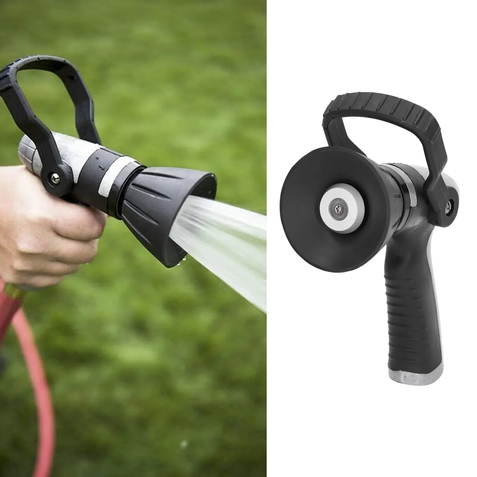 

Ergonomic high pressure garden hose nozzle with large handle that can be adjusted 360° for garden and pool cleaning