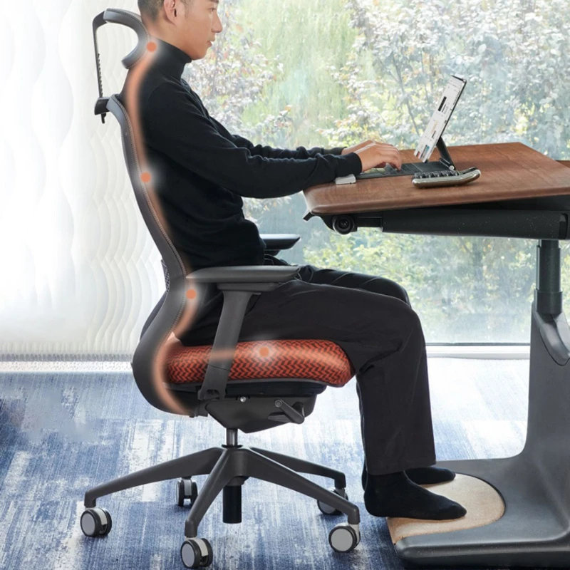 Comfortable office chair with backrest for long-term sitting, caring for the spine and tilting