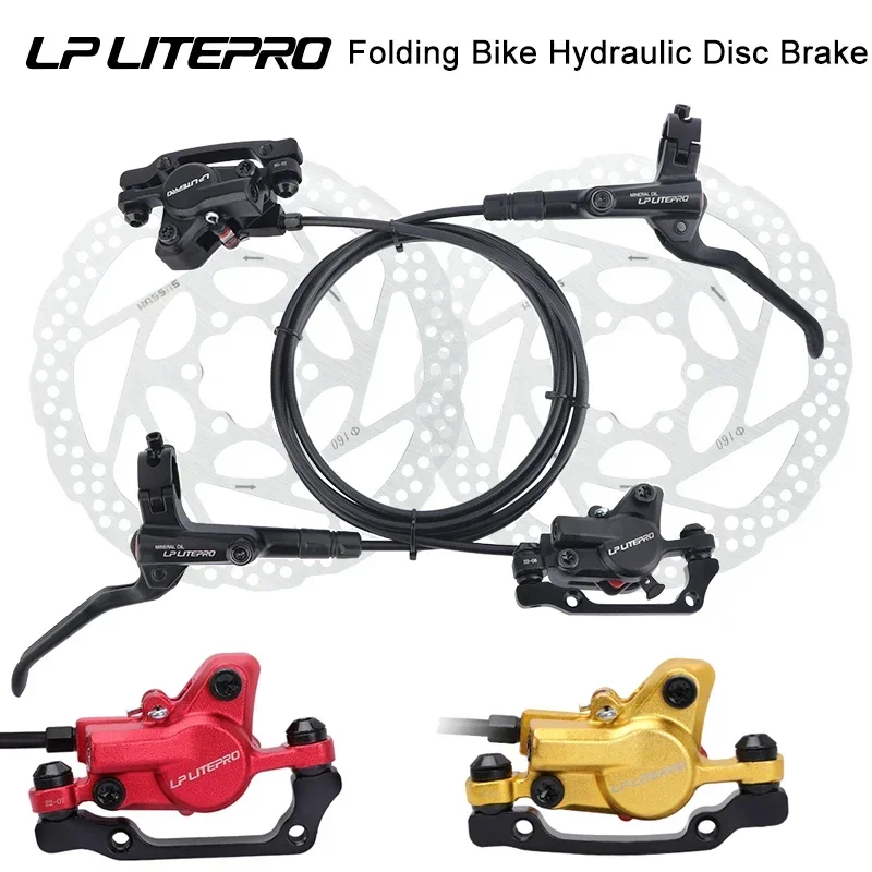 Litepro Bicycle Brakes Set BMX Hydraulic Brakes Disc Brakes For Folding Bike Pushes Caliper Piston 800MM/1600MM With Rotor 160MM