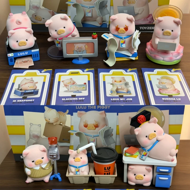 Novedad 2026: LuLu The Piggy, Serie de Cerditos Trabajadores, Caja Sorpresa, Juguetes, Figura de Anime Linda, Modelo Kawaii, Regalo para el Día del Niño