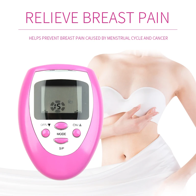 Electronic Breast Massager Electrical Vibrating Meridian Pulse Muscle Stimulator Massage Physiotherapy Therapy Firmer Healthy