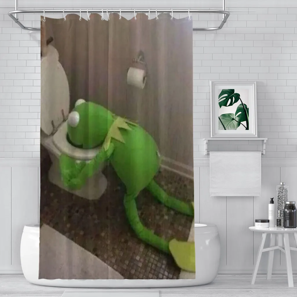 

Party Kermit Unique decor Modern Fabric Bathroom Shower Curtains art design Print Curtain