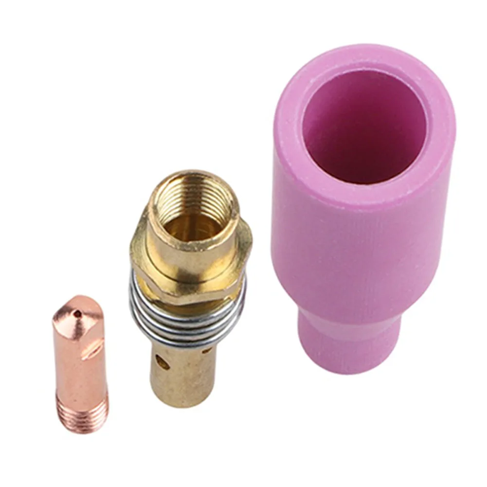 Professional 7PCS Welding Contact Tips Set with 0 8mm Nozzles and Holder for 15AK For MIG Welding Torch Compatibility