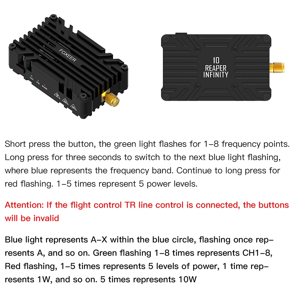 Reaper Extreme 3W 10W V2 VTX FPV Video Transmitter 80CH 4.9~6G Built-in Microphone Fan For Long Range Drone Airplane FOXEER