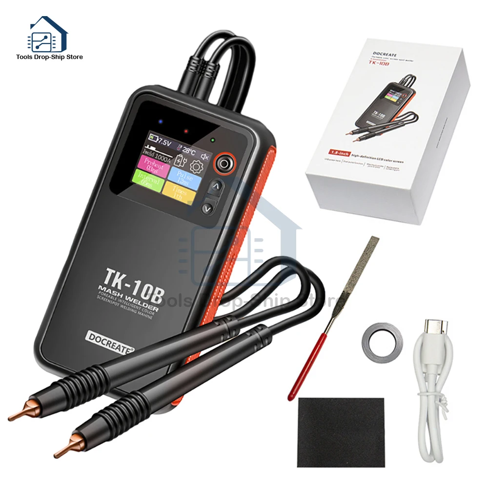 TK-10B Portable Battery Spot Welder DIY Mini Welding Machine 18650 Battery Pack Welding Tool Dual Pulse 5000mah Weldable