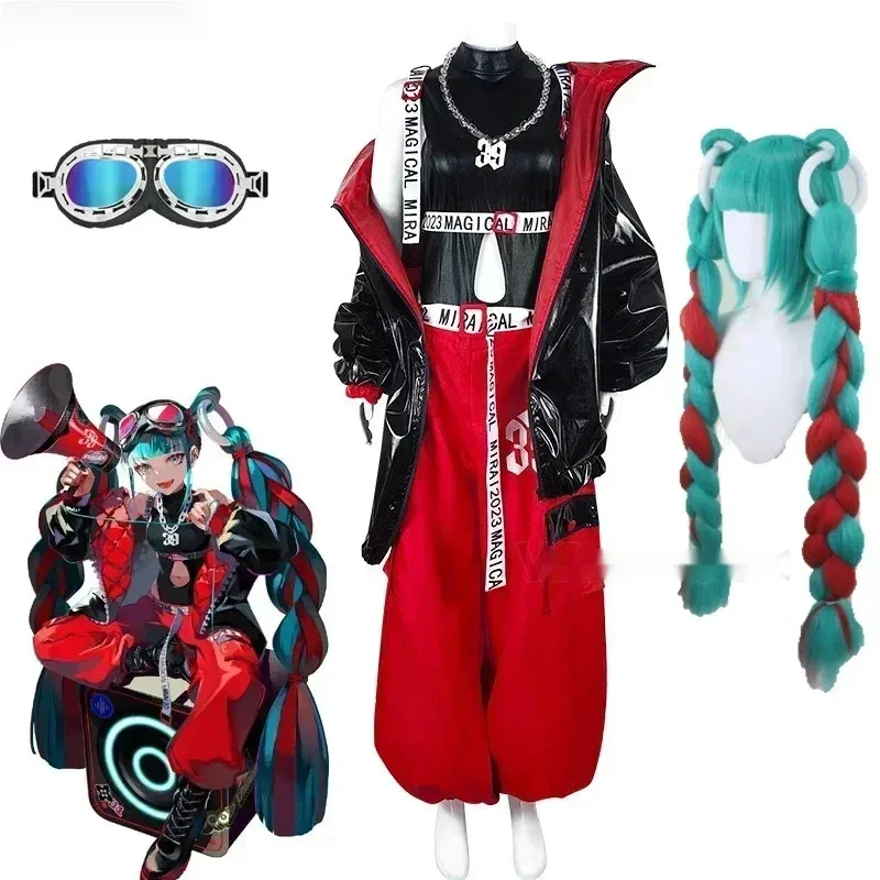 

2024 In Stock Miku 2023 Colorful Cosplay Costume Project Mirai Sekai Stage Magical Concert Show Magic Halloween Full Set Wig