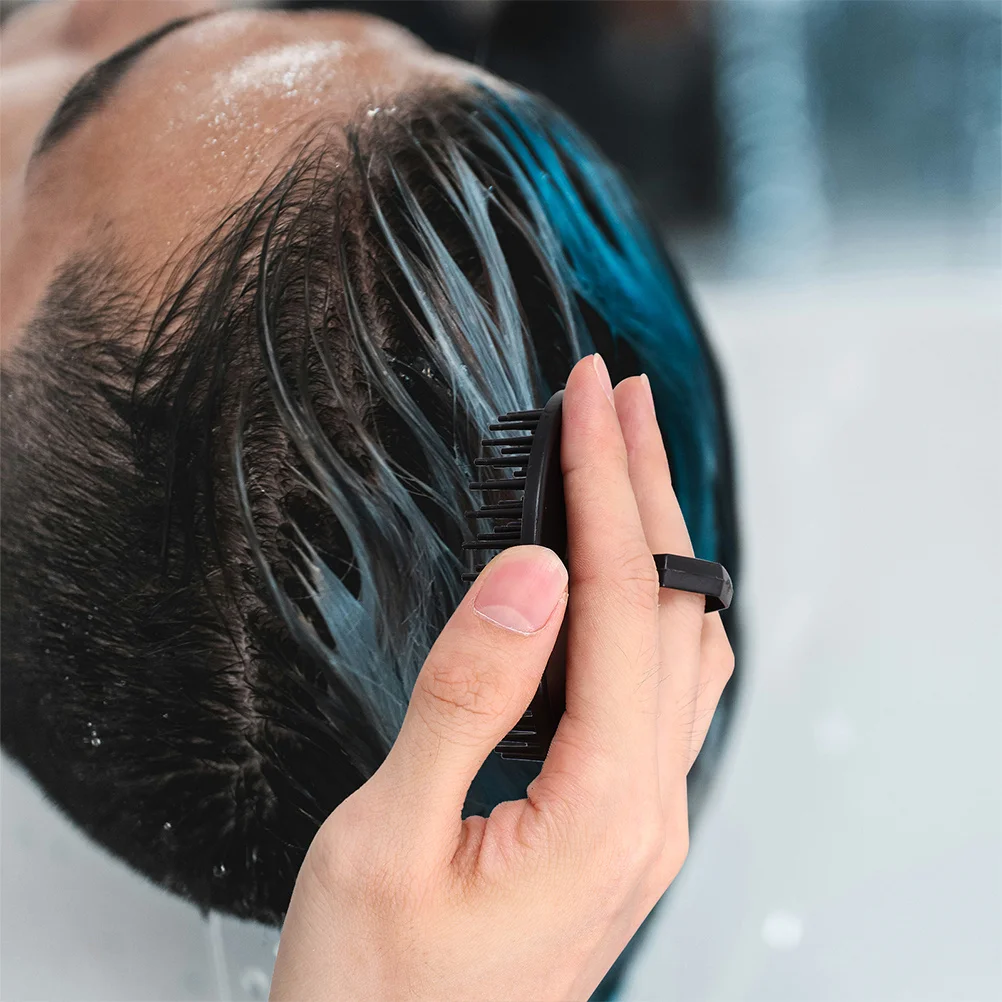 6 قطعة مدلك فروة الرأس المستديرة فرشاة شامبو منظف الشعر إزالة القشرة دش مشط مقشر فروة الرأس مدلك فرشاة شامبو #5