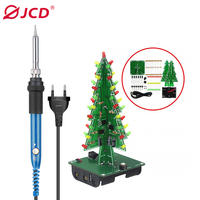 JCD DIY Soldering Practice Set Kit 60W Soldering iron Adjustable temperature 220V/110V Welding Tools with 3D Christmas Tree 908