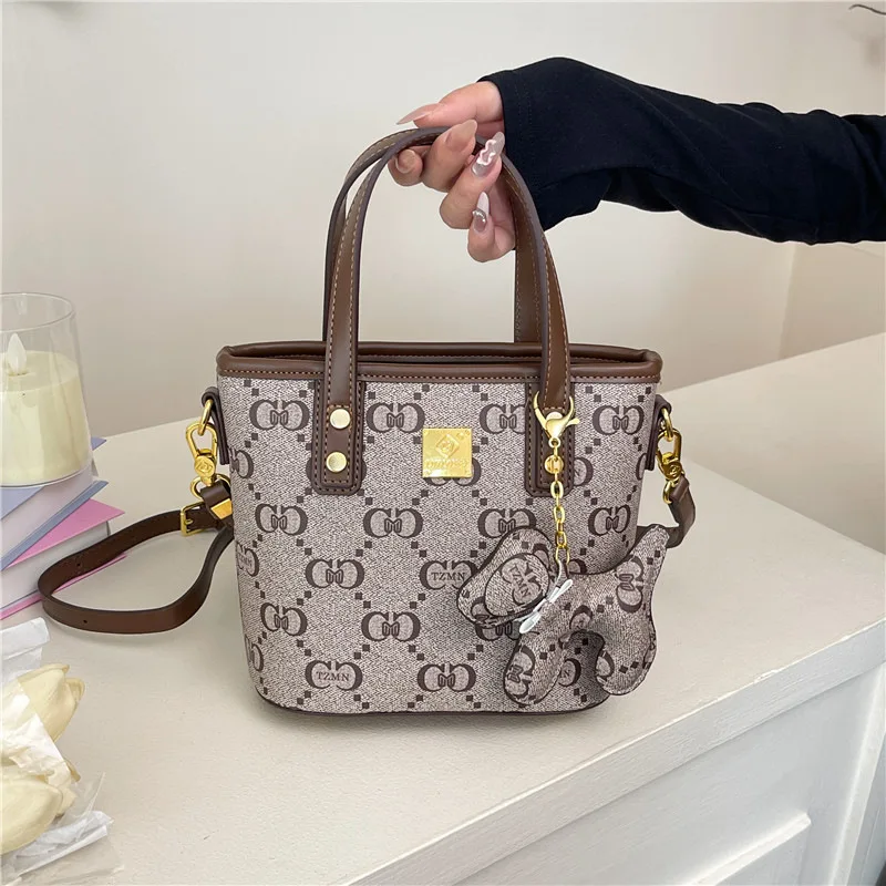 

Новая сумка-ведро с принтом, женская модная сумка-мессенджер, большая вместительная сумка на плечо, легкая, роскошная, универсальная